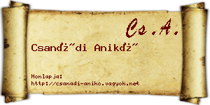 Csanádi Anikó névjegykártya